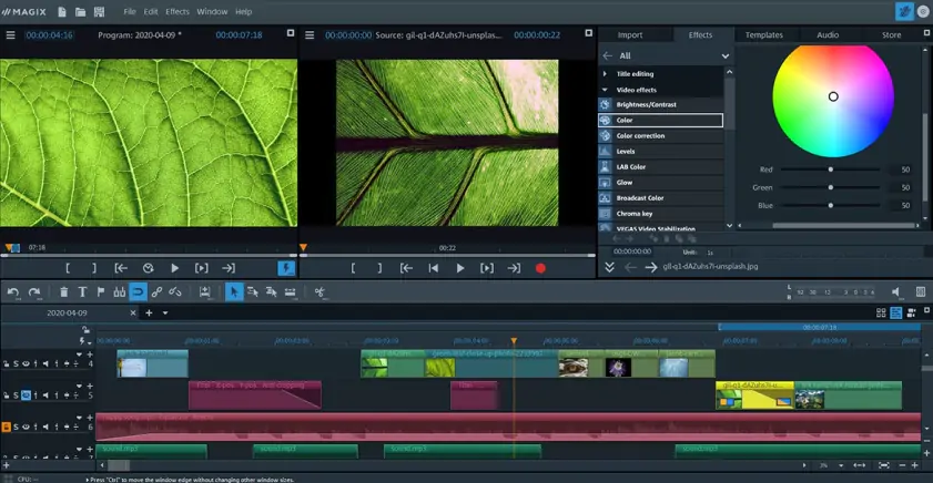 Professional video editing software