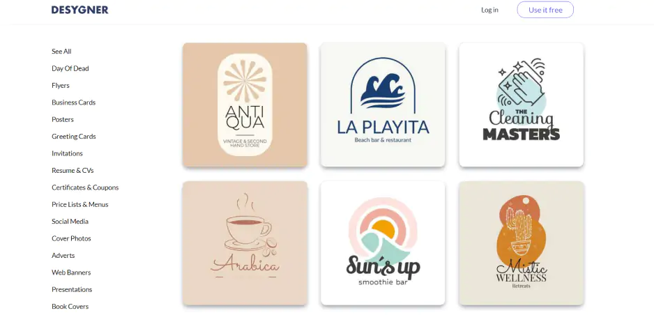 Crie logotipos personalizados gratuitos online