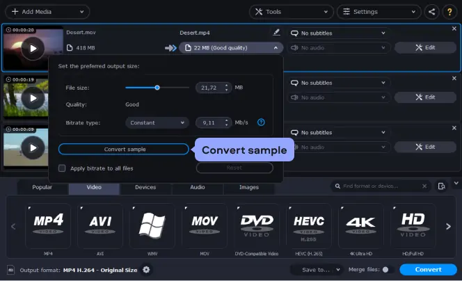 Ark fremtid verden Convert MOV to MP4 [Free & Online] – Movavi Video Converter