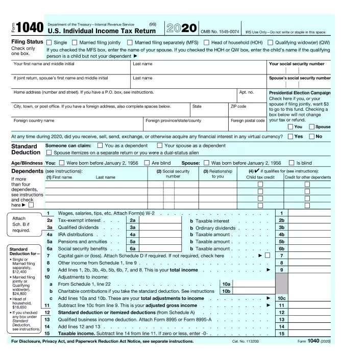 Form 1040 Irs Instructions