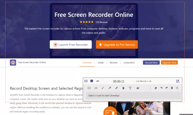 Record and edit your videos with AnyMP4 Free Screen Recorder Online