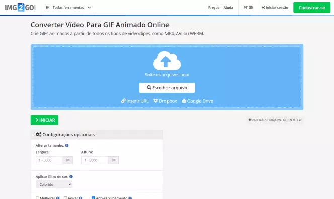 Conversor de Vídeo para GIF - Crie GIF com Vídeo Online Grátis