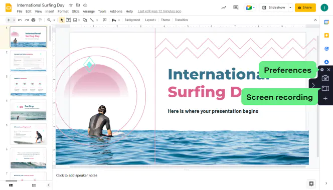 record presentation in google slides