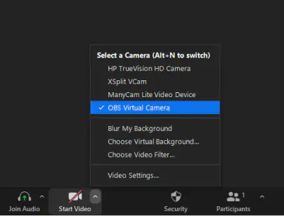 Virtual cable best sale obs zoom