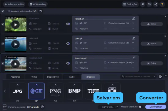 Transforme GIF em vídeo, Converter GIF para vídeo online