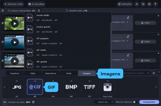 Conversor de vídeo MP4 para GIF