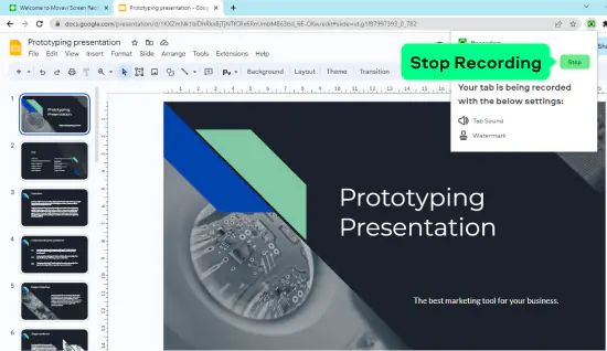 record presentation in google slides