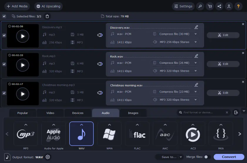 Audio converter from Movavi